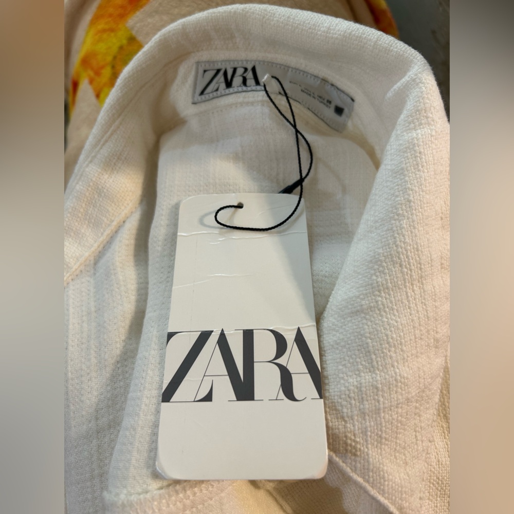 NWT- Zara off-white rustic overshirt - Picture 8 of 13